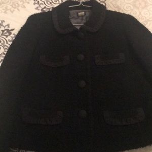 J. Crew black boucle jacket size 10